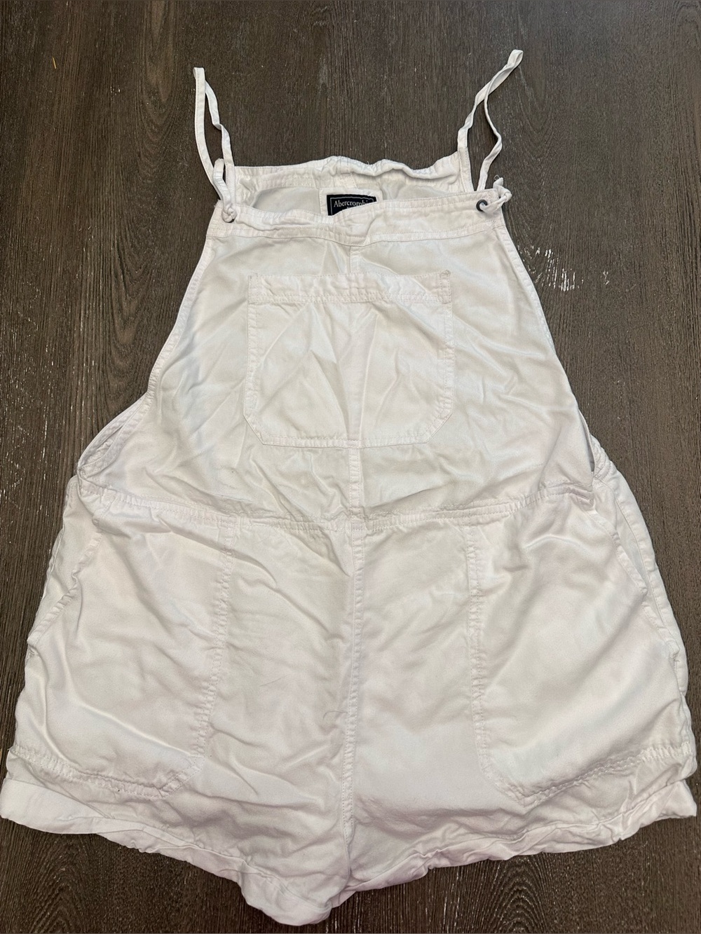 ABERCROMBIE AND FITCH WHITE ADJUSTABLE STRAP OVERALLS - Size Large SKU:118